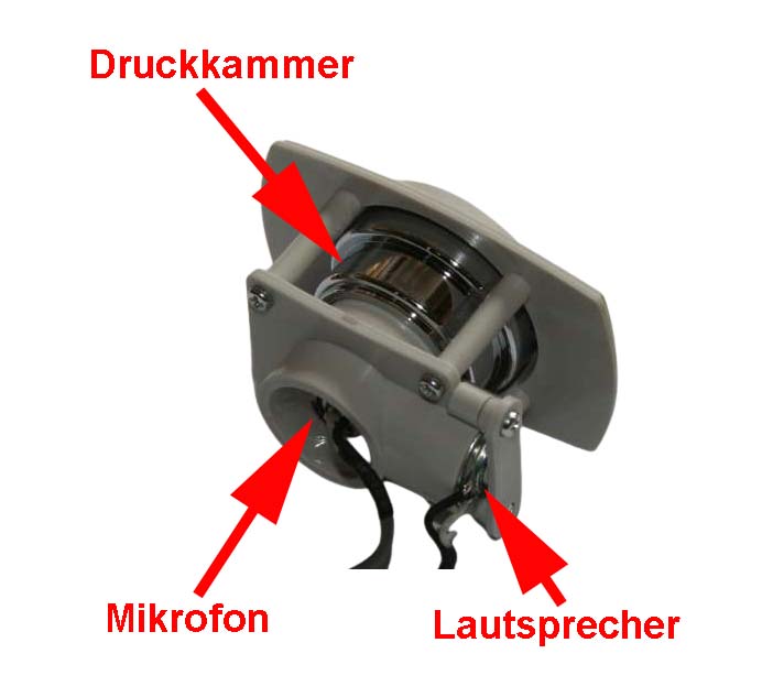 Die Druckkammer eines Schallpegelkalibrators Center 326 im Detail